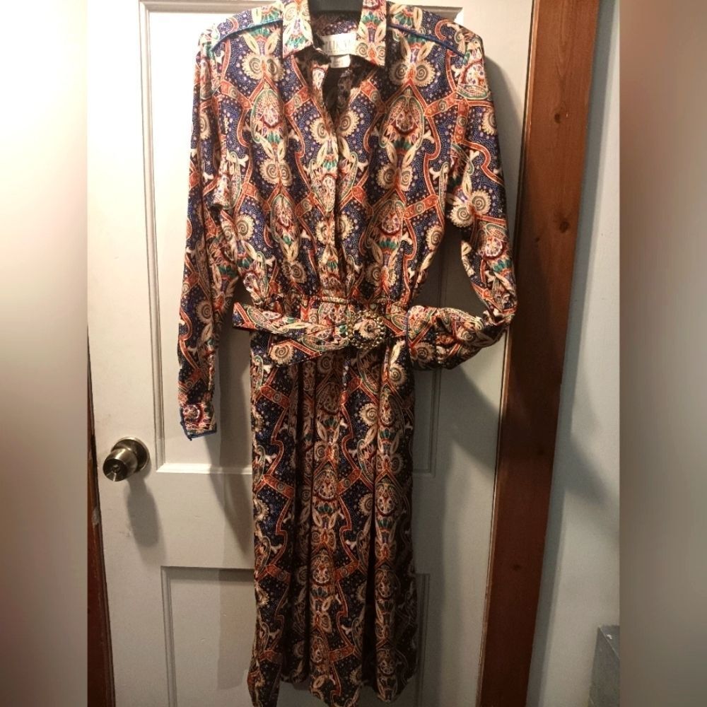 🤠Vintage Petrina and Company Long Sleeve Dress Made in USA Size 8